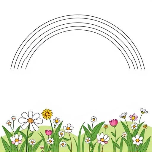 Arcobaleno natura disegno da colorare