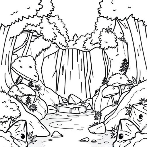 Cascata disegno da colorare