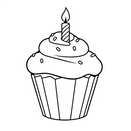 Cupcake compleanno disegno da colorare