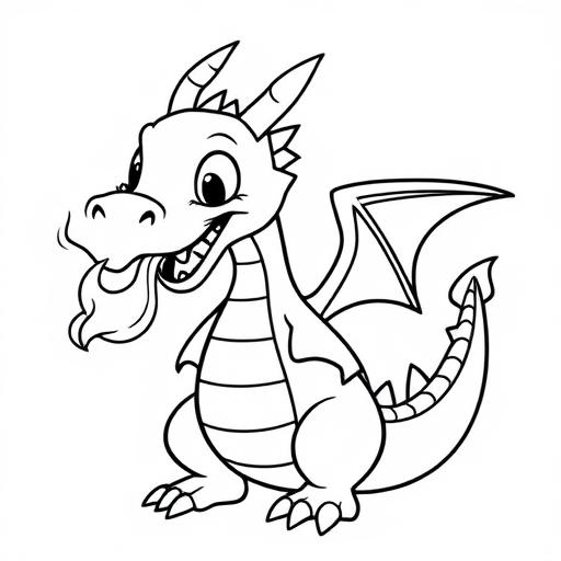 Drago sputafuoco da colorare
