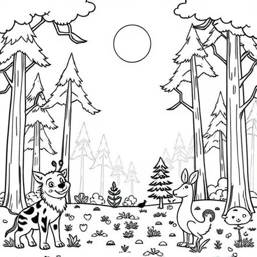 Foresta disegno da colorare