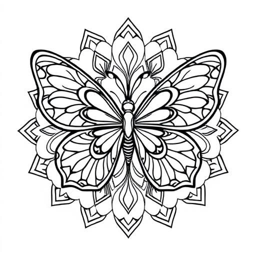 Mandala farfalla disegno da colorare