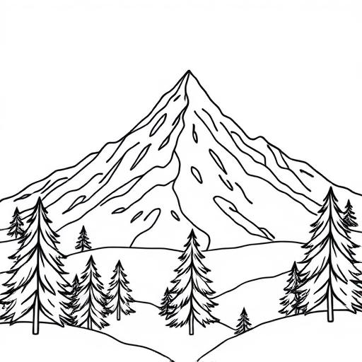Montagna disegno da colorare