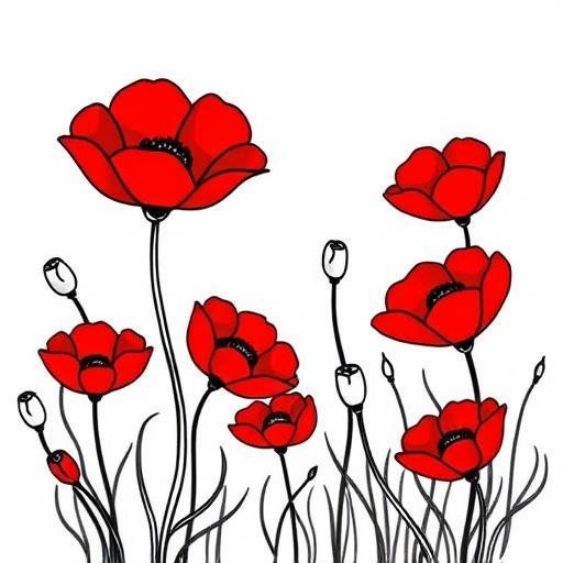 Papavero disegno da colorare
