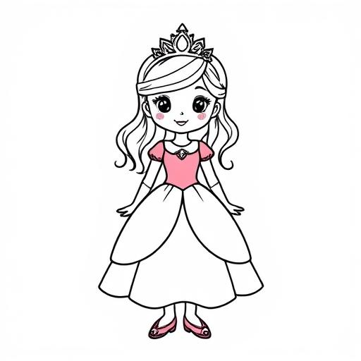 Principessa rosa da colorare
