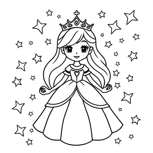 Principessa stelle disegno da colorare
