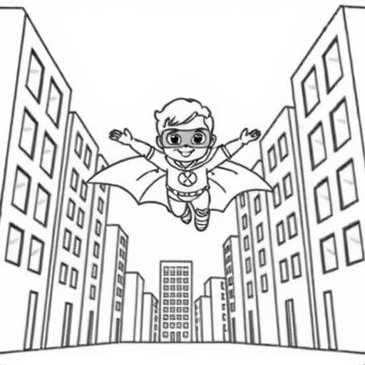 Supereroe volante disegno da colorare