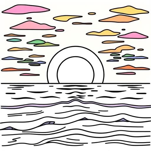 Tramonto disegno da colorare