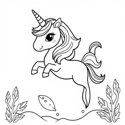 Unicorno mare disegno da colorare